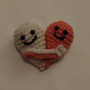 Valentine's Day Amigurumi Hugging Hearts Pink 4 Inches